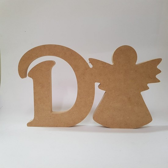 18mm Freestanding Angel and Letter 18mm MDF Craft Shapes