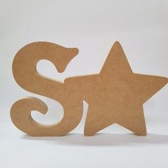 18mm Freestanding Star and Letter 18mm MDF Craft Shapes