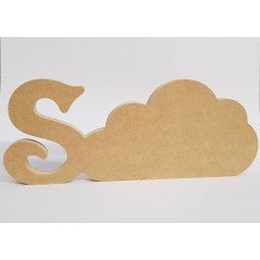 18mm Freestanding Cloud and Letter 18mm MDF Craft Shapes