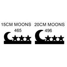 18mm Freestanding Moon Crescent and 3 Stars 18mm MDF Craft Shapes
