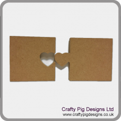 18mm Freestanding  Heart Link Jigsaw Pieces (set of two) Valentines