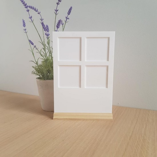 3mm A4 White Acrylic Polaroid Holder with Full Width Stand Photo Frames