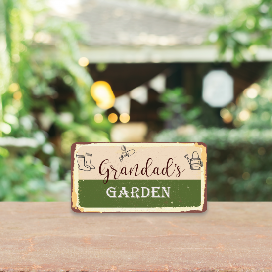 3mm Printed Grandad's Garden Plaque Fathers Day