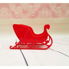 3mm Red Perspex 3D Santa's Sled / Sleigh (3 sizes) Christmas Shapes