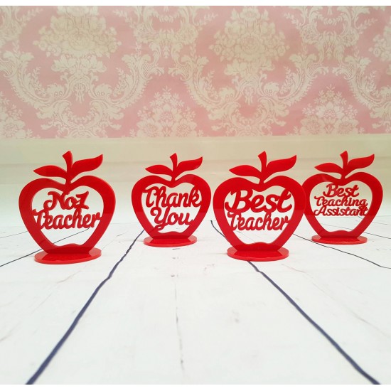 3mm  Personalised Red Acrylic Apples  Teachers