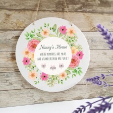 Personalised Printed White Circle - Nanny's House Personalised and Bespoke