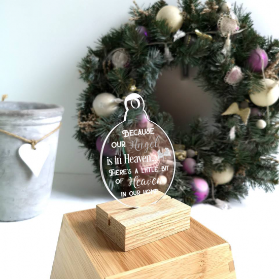 Printed Acrylic Heaven clear Bauble Christmas Baubles