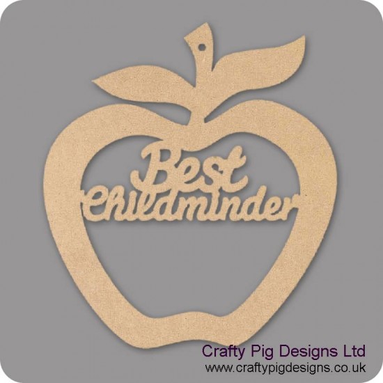 3mm MDF Best Childminder - Hanging Apple Teachers