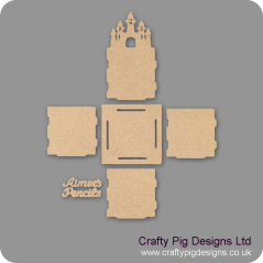 3mm MDF Fairy Castle Pencil Pot (with name) 