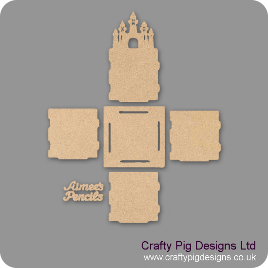 3mm MDF Fairy Castle Pencil Pot (with name) 