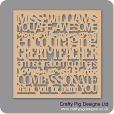 3mm MDF Personalised Teacher Plaque With Border Personalised and Bespoke