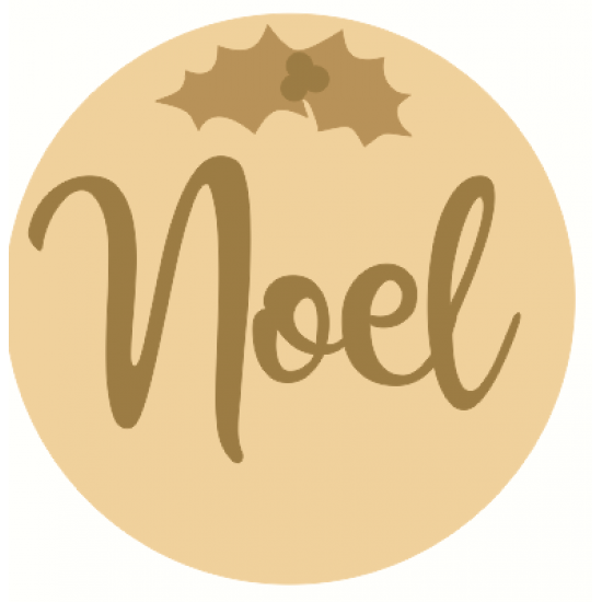 3mm mdf Layered Circle Noel with Holly Leaves Christmas Crafting