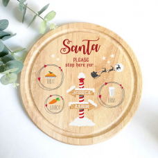 Printed Round Treat Board - Please Stop Here For Printed Christmas Eve Treat Boards