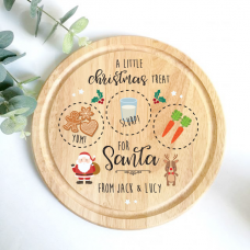 Printed Round Treat Board - Santa & Rudolph Printed Christmas Eve Treat Boards