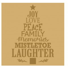 18mm Engraved Plaque- Christmas Words Tree Block Christmas Crafting