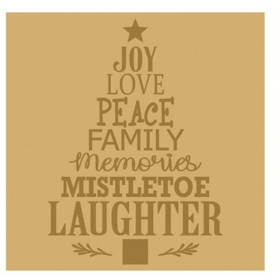 18mm Engraved Plaque- Christmas Words Tree Block Christmas Crafting