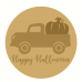 3mm mdf Happy Halloween Layered Circle with Truck and Pumpkin Halloween
