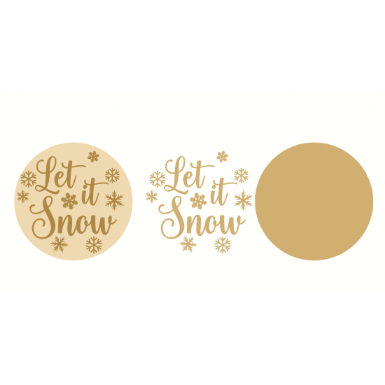 3mm layered Circle Let It Snow with snowflakes Christmas Crafting