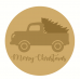 3mm mdf Merry Christmas Layered Circle with Truck and Tree Halloween