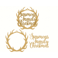 Layered Name Family Christmas Antler Plaque Personalised and Bespoke