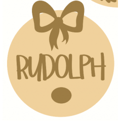 3mm mdf Layered Circle with Rudolph Nose and Bow Christmas Crafting