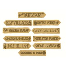3mm mdf Christmas Signposts (choose from options) Christmas Crafting