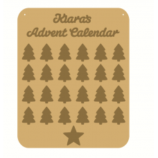 3mm MDF Personalised Christmas Tree Advent Calendar 