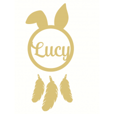 3mm mdf Personalised Bunny Ear Dream Catcher (BENT EAR) Personalised and Bespoke
