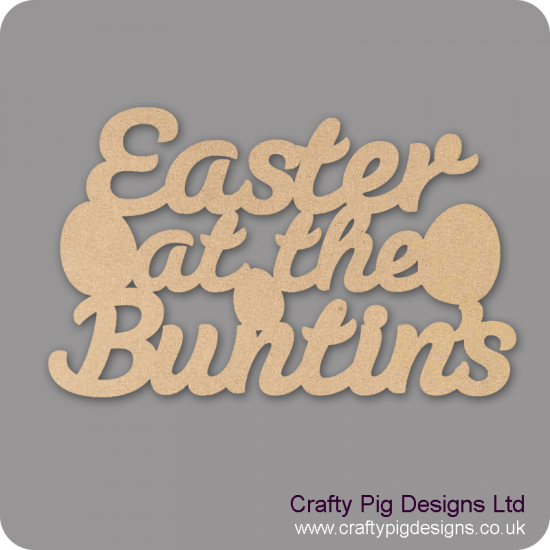 3mm MDF Easter At The (with eggs) - Surname Easter