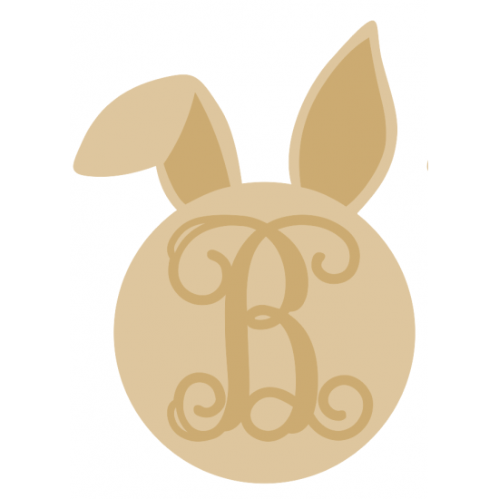 3mm Monogram Bunny Head (separate letter) Easter