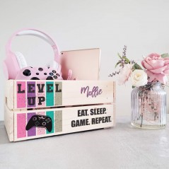 Printed Crate - Level Up - Pink Personalised and Bespoke