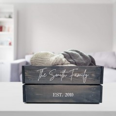 Printed Grey Crate - Family Crate Personalised and Bespoke