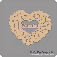 3mm MDF Grandad heart of hearts Hearts With Words
