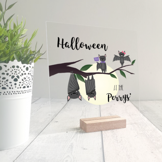 Printed Ribba Replacement Front Acrylic - Bats Design Halloween