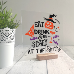 Printed IKEA Ribba or Sannhed Replacement Front Acrylic - Eat Drink and be Scary Halloween
