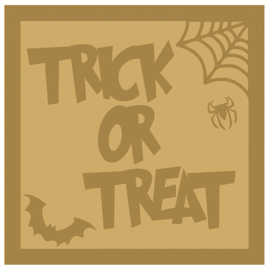 18mm Layered Trick or Treat sign Halloween