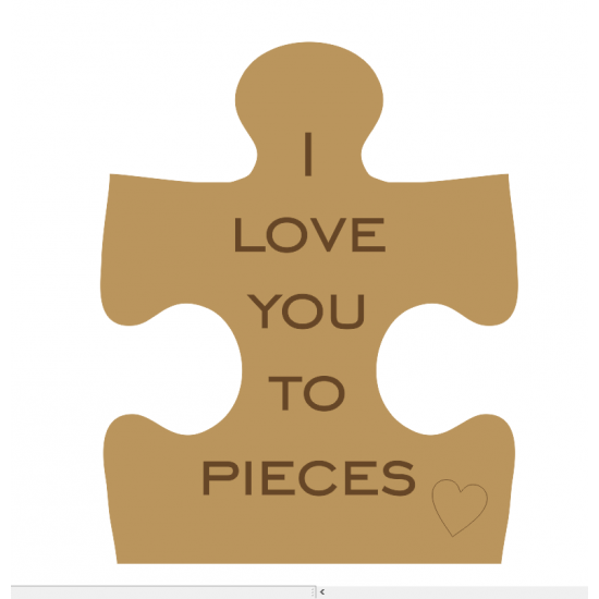 18mm Engraved Jigsaw Piece - I or We Love You To Pieces Mother's Day