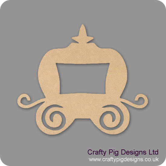 3mm MDF Cute Princess Carriage with one window (by height) Christmas Shapes