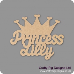 3mm MDF Personalised Princess with crown sign Room & Door Plaques