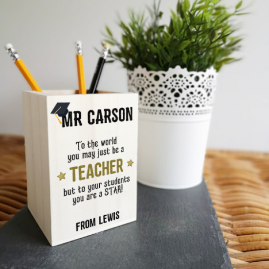Colour Printed Wooden Pot - To The World Teachers