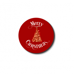 3mm Printed Token - Merry Christmas on Red Christmas Craft Shapes