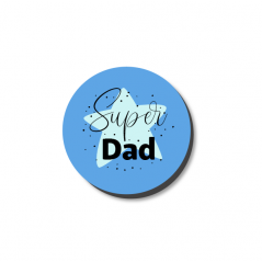 3mm Printed Token - Super Dad - Blue Fathers Day