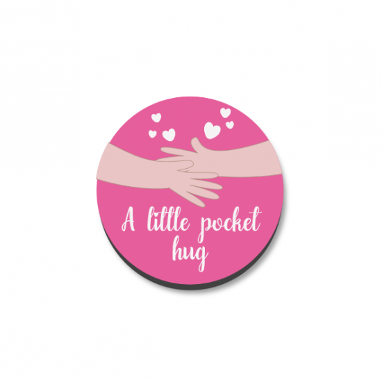 3mm Printed Pocket Hug - Pink Printed Buttons