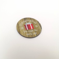 3mm Printed Token - Nice List! Fathers Day