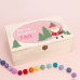 Personalised Rectangular Printed Christmas Eve Box - Happy Santa Pink Personalised and Bespoke