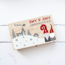 Personalised Rectangular Printed Christmas Eve Box - Gnome Couple Personalised and Bespoke