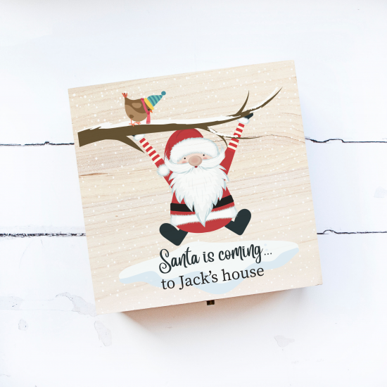 Personalised Square Printed Christmas Eve Box Design  - Santa is Coming! Personalised and Bespoke