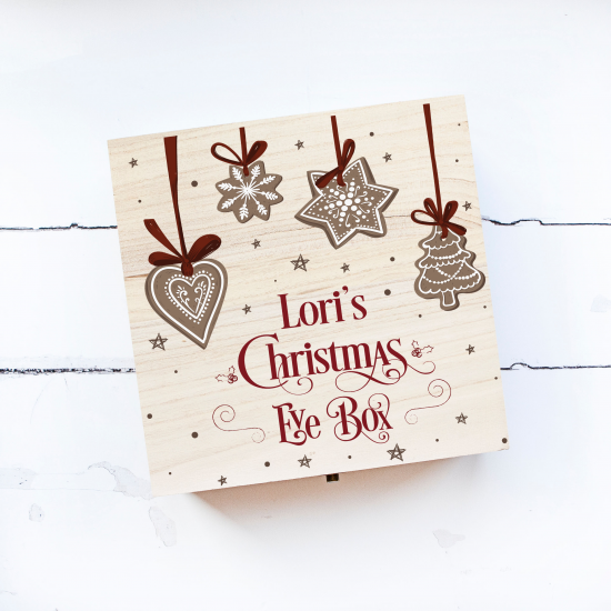 Personalised Square Printed Christmas Eve Box Design - Biscuits Personalised and Bespoke