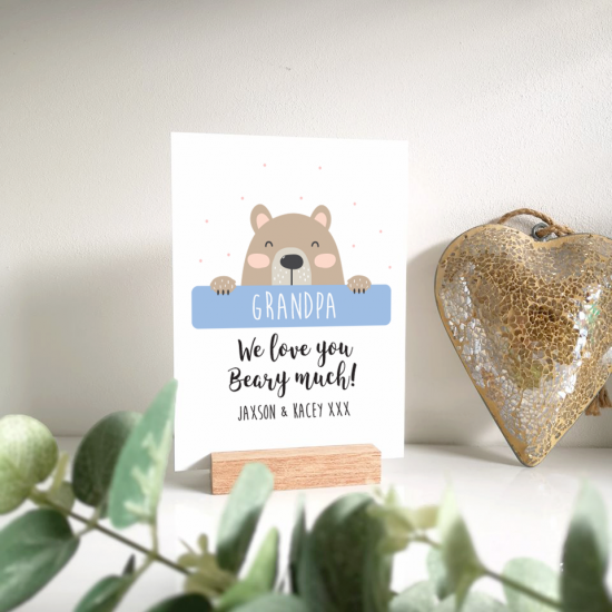 Personalised Printed A5 Acrylic Plaque - Beary Much Mother's Day