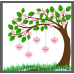 Printed Acrylic Family Tree - Cherry Blossom with Hanging Hearts Personalised and Bespoke